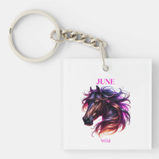 Porte-clefs Juin Mois de la naissance Esprit Cheval animal