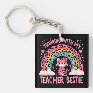 Porte-clefs Jumelage avec mon professeur Bestie Amoureux des c