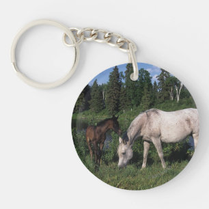 Porte-clefs Jument et poulain arabes 2