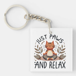Porte-clefs Juste des pattes et relaxer Yoga Cat