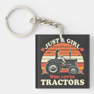 Porte-clefs Juste fille qui aime Tracteurs Tractor Lover Vinta