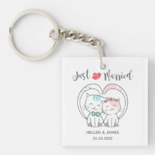 Porte-clefs Juste marié Mariage de chat