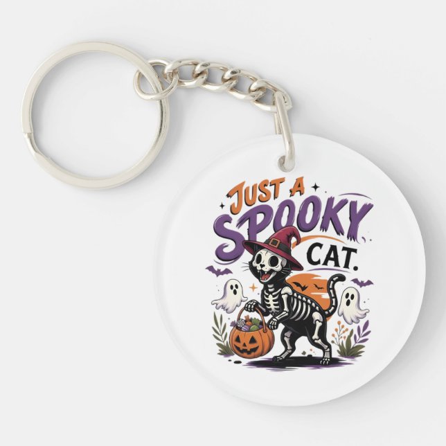 Porte-clefs Juste un chat effrayant Halloween  (Devant)