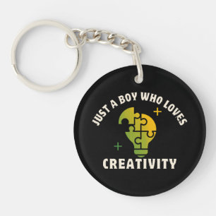 Porte-clefs juste un garçon qui aime la créativité