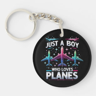 Porte-clefs Juste un garçon qui aime les avions
