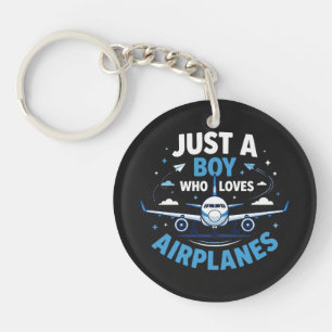 Porte-clefs Juste un garçon qui aime les avions