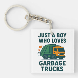Porte-clefs Juste un garçon qui aime les camions poubelles Enf