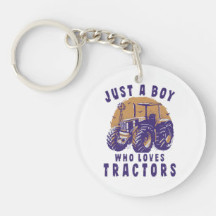 Porte-clefs Juste un garçon qui aime les tracteurs et les cami