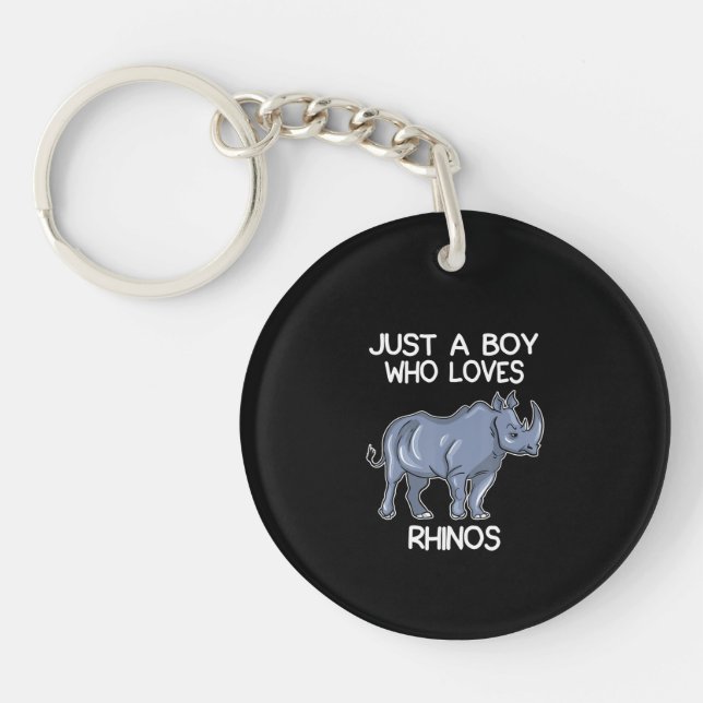 Porte-clefs Juste Un Garçon Qui Aime Rhinos Lover Cadeau Rhino (Devant)