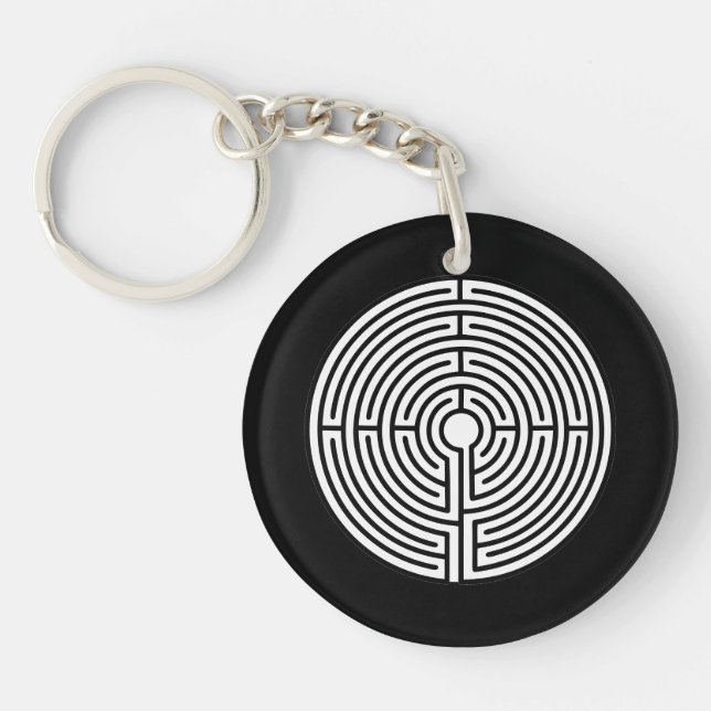 Porte-clefs Juste un labyrinthe en noir (Devant)