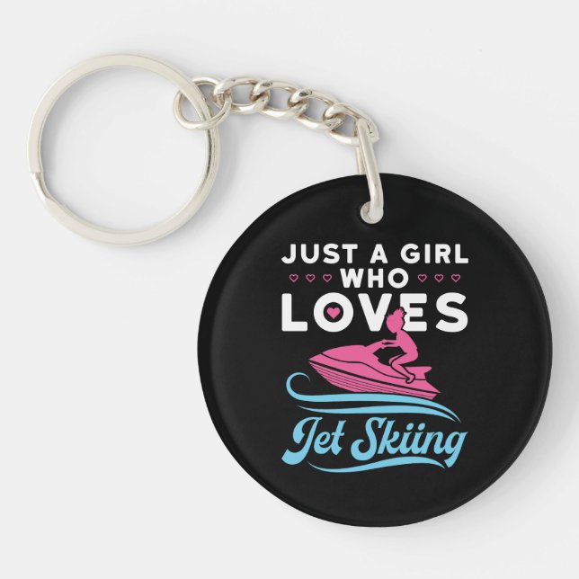 Porte-clefs Juste une fille qui aime le Jet Ski (Devant)