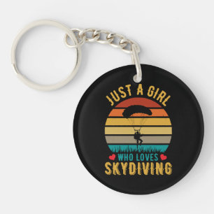 Porte-clefs juste une fille qui aime le parachutisme