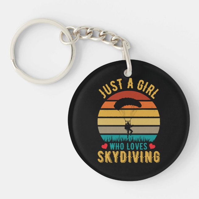 Porte-clefs juste une fille qui aime le parachutisme (Devant)