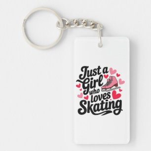 Porte-clefs Juste une fille qui aime le patinage