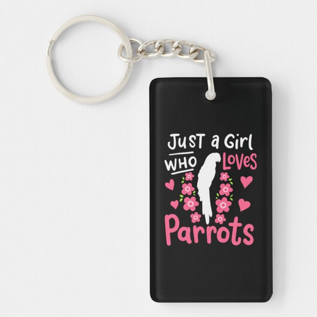 Porte-clefs Juste Une Fille Qui Aime Le Perroquet (Devant)