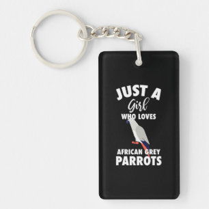 Porte-clefs Juste une fille qui aime le perroquet gris africai