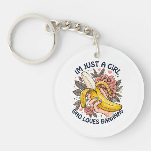 Porte-clefs Juste Une Fille Qui Aime Les Bananes