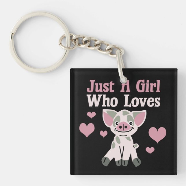 Porte-clefs Juste Une Fille Qui Aime Les Cochons (Devant)