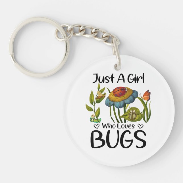 Porte-clefs Juste une fille qui aime les insectes (Devant)