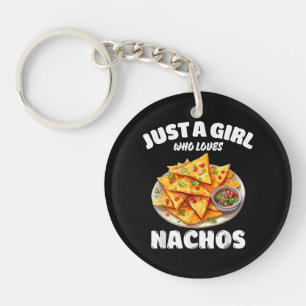 Porte-clefs Juste une fille qui aime les nachos drôle amateur 
