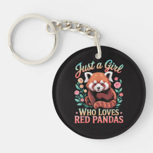 Porte-clefs Juste Une Fille Qui Aime Les Pandas Rouges