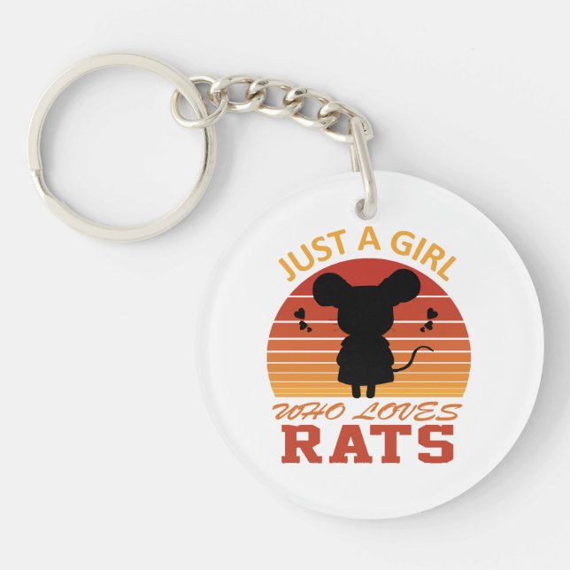 Porte-clefs Juste une fille qui aime les rats (Devant)
