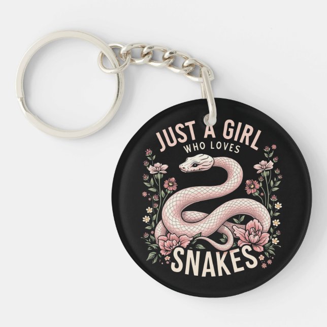 Porte-clefs Juste une fille qui aime les serpents (Devant)