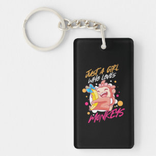 Porte-clefs Juste Une Fille Qui Aime Les Singes