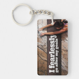 Porte-clefs "J'y vais sans peur" Motivation Affirmation