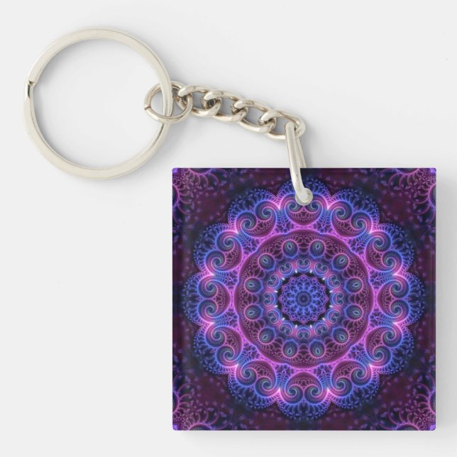 Porte-clefs Kaleidoscope Apophyse Coeurs Mandala (Devant)