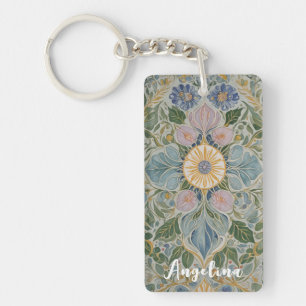 Porte-clefs Kaleidoscope floral Personnalisé
