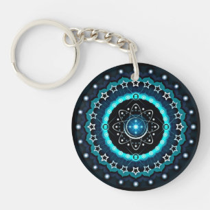 Porte-clefs Kaleidoscope Mandala avec un Arrière - plan noir