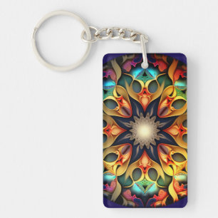 Porte-clefs Kaleidoscope Mandala Flower Design-23091