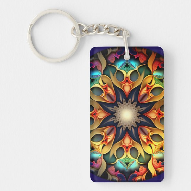 Porte-clefs Kaleidoscope Mandala Flower Design-23091 (Devant)