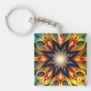 Porte-clefs Kaleidoscope Mandala Flower Design-23091
