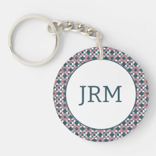Porte-clefs Kaleidoscope Motif géométrique rose