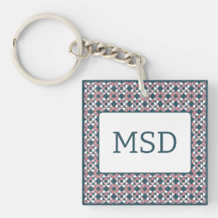 Porte-clefs Kaleidoscope Motif géométrique rose