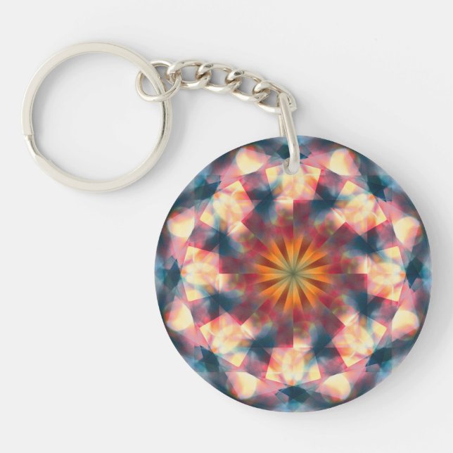 Porte-clefs Kaleidoscopique Prismatique Mandala (Devant)