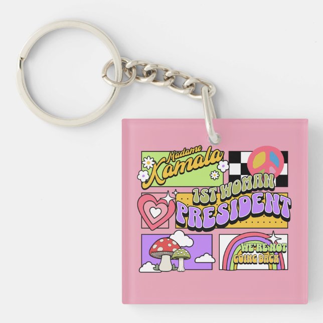 Porte-clefs Kamala Harris 1ère femme Présidente Inauguration (Devant)