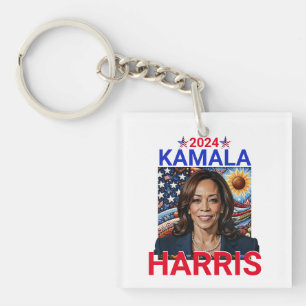 Porte-clefs Kamala Harris 2024 Rouge, Blanc et Bleu