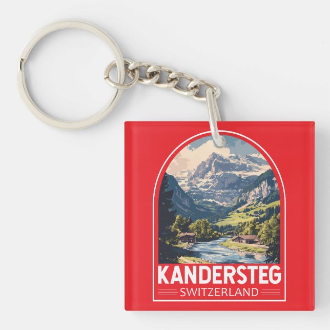 Porte-clefs Kandersteg Switzerland Travel Art Emblem (Devant)