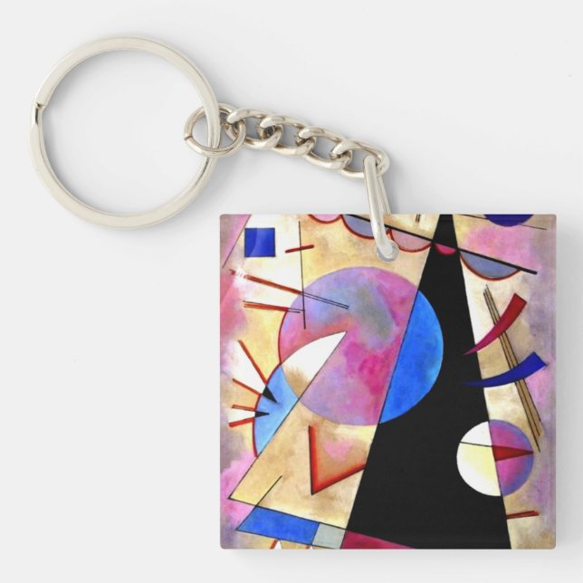 Porte-clefs Kandinsky - Cubisme Abstrait avec rose et blues (Devant)