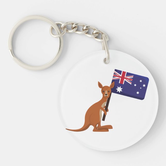 Porte-clefs kangaroo australia flag (Devant)