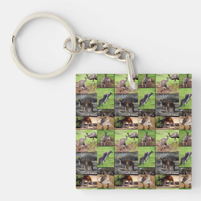 Porte-clefs Kangaroo Picture Collage, (Devant)