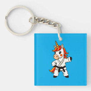 Porte-clefs Karate et unicorn .Fantastique art martial