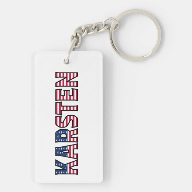 Porte-clefs Karsten Name Vorname USA Flagge Anhänger Schlüssel (Dos)