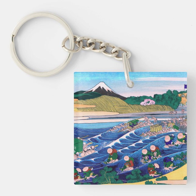 Porte-clefs Katsushika Hokusai - Fuji from Kanaya on Tokaido (Devant)