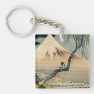 Porte-clefs Katsushika Hokusai - Garçon regardant le Mont Fuji