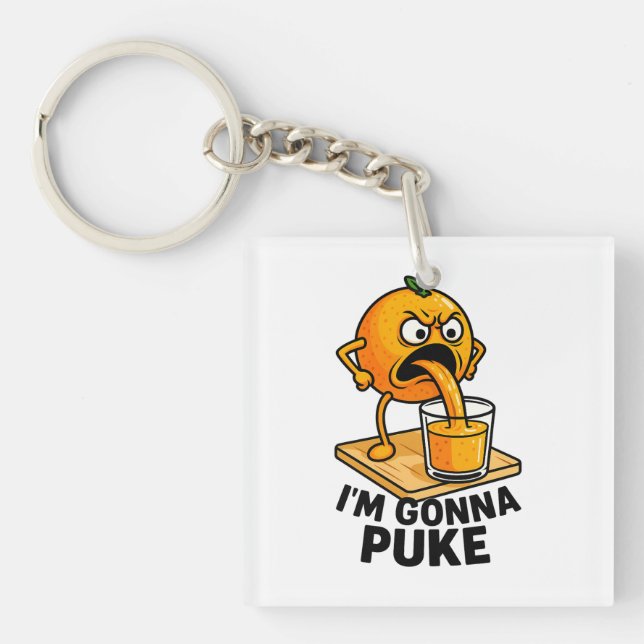 Porte-clefs Kawaii Fruit Funny Jus d'orange (Devant)