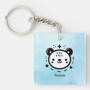 Porte-clefs Kawaii mignon visage ours - Kawaii minimaliste lig